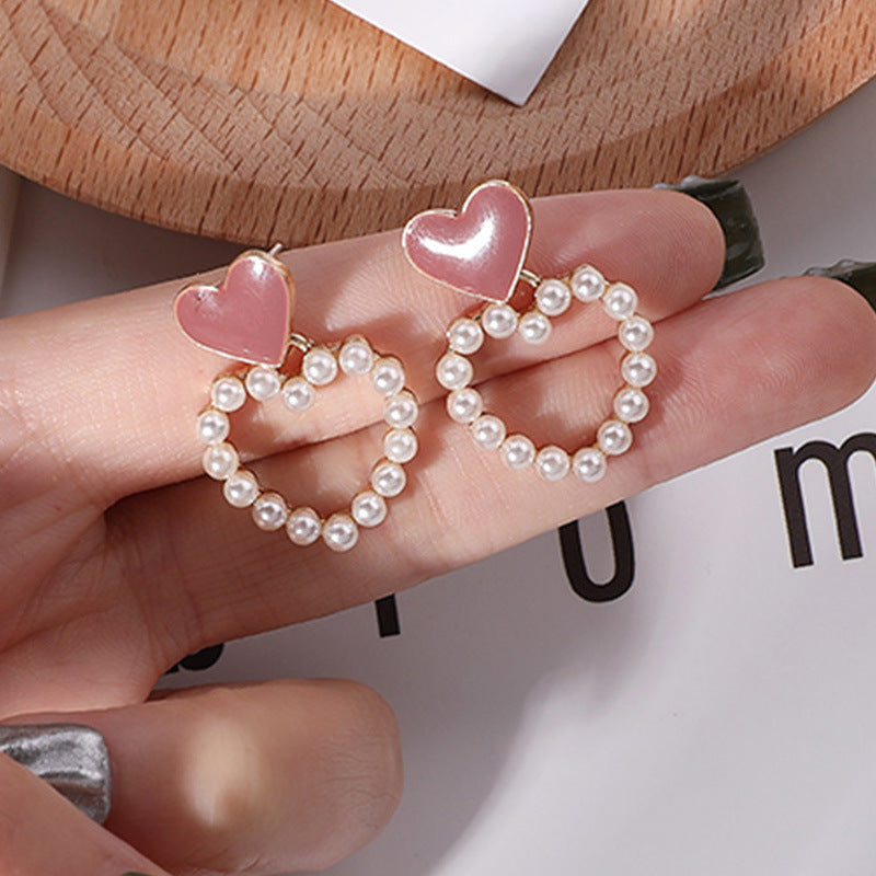 Elegant Geometric Bow Knot Imitation Pearl Alloy Inlay Rhinestones Women's Earrings 1 Pair