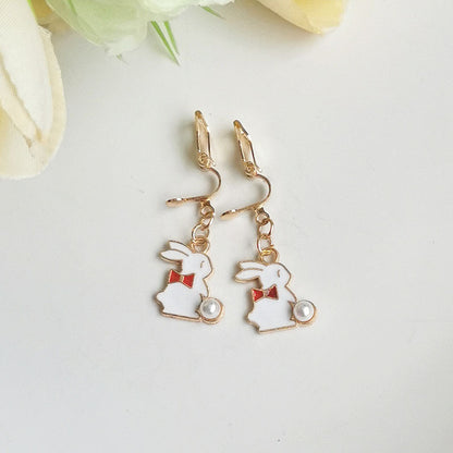 Cute Cartoon Alloy Plating Women's Earrings 1 Pair