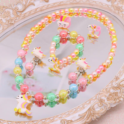 Cute Cartoon Resin Beaded Kid's Necklace