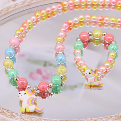 Cute Cartoon Resin Beaded Kid's Necklace