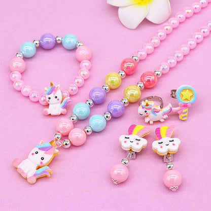 Cute Cartoon Resin Beaded Kid's Necklace