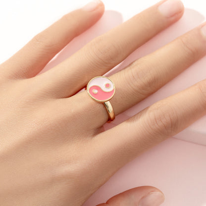 Cute Ice Cream Flower Butterfly Alloy Enamel Kid's Open Ring