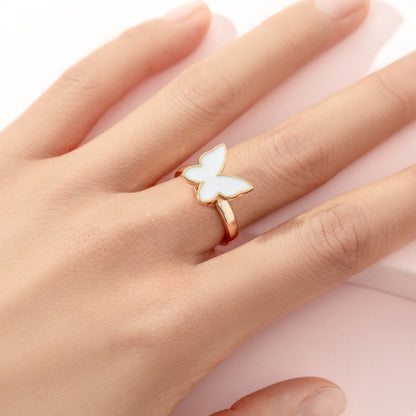 Cute Ice Cream Flower Butterfly Alloy Enamel Kid's Open Ring