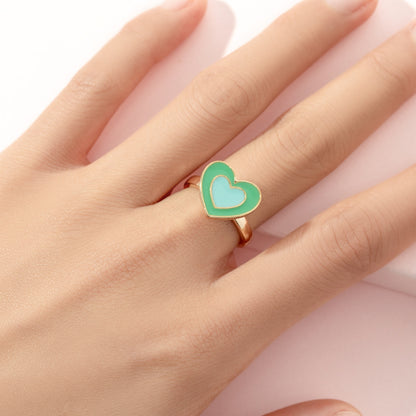 Cute Ice Cream Flower Butterfly Alloy Enamel Kid's Open Ring