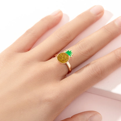 Cute Ice Cream Flower Butterfly Alloy Enamel Kid's Open Ring