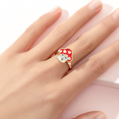 Cute Ice Cream Flower Butterfly Alloy Enamel Kid's Open Ring