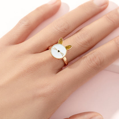 Cute Ice Cream Flower Butterfly Alloy Enamel Kid's Open Ring