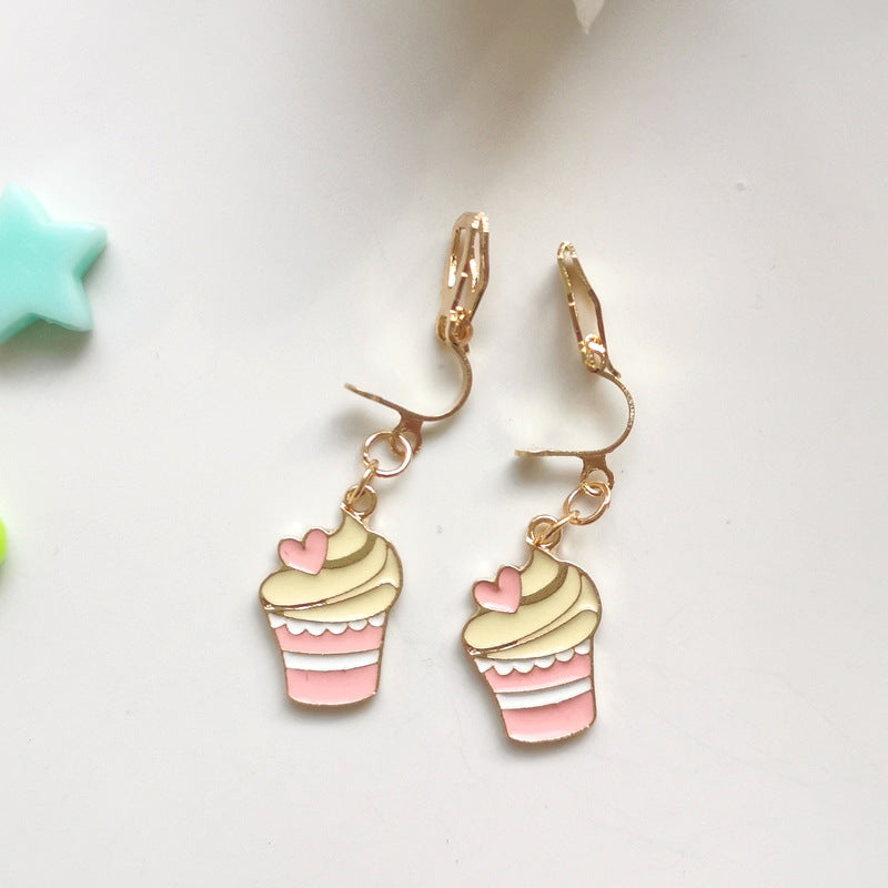 Cute Cartoon Alloy Plating Women's Earrings 1 Pair