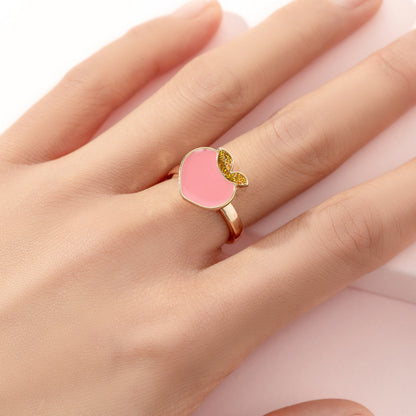 Cute Ice Cream Flower Butterfly Alloy Enamel Kid's Open Ring