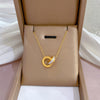 Simple Style Geometric Gourd Titanium Steel Plating Rhinestones Pendant Necklace