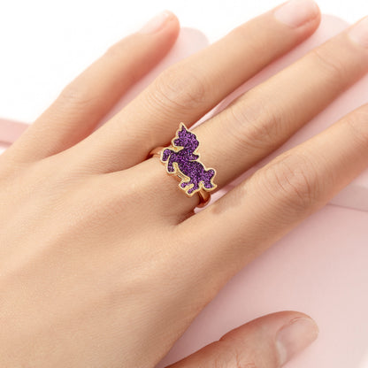 Cute Ice Cream Flower Butterfly Alloy Enamel Kid's Open Ring