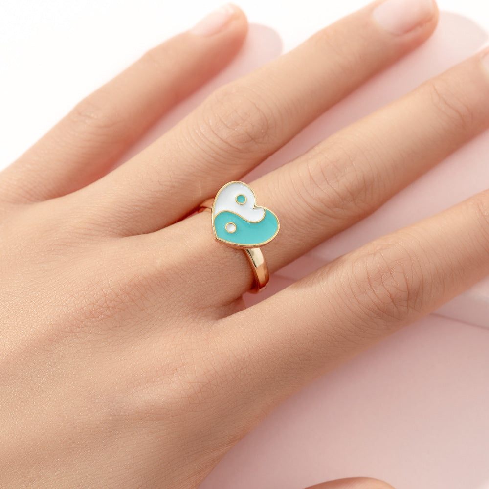 Cute Ice Cream Flower Butterfly Alloy Enamel Kid's Open Ring