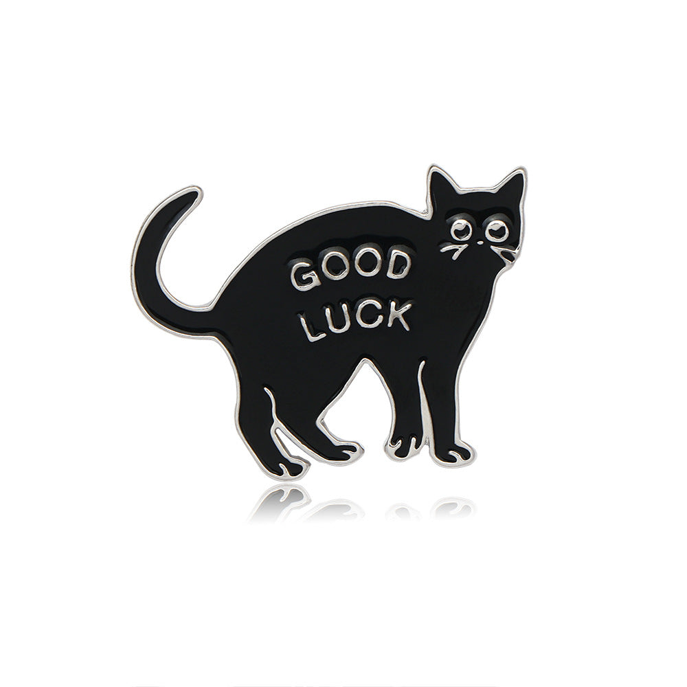 Cartoon Style Letter Cat Alloy Enamel Unisex Brooches