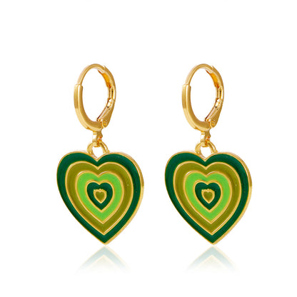 Ins Style Retro Heart Alloy Stoving Varnish No Inlaid Women's Earrings