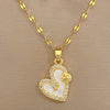 Elegant Glam Heart Shape Smiley Face Titanium Steel Copper Inlay Shell Zircon Pendant Necklace