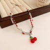 Sweet Heart Shape Flower Alloy Plating Women's Necklace