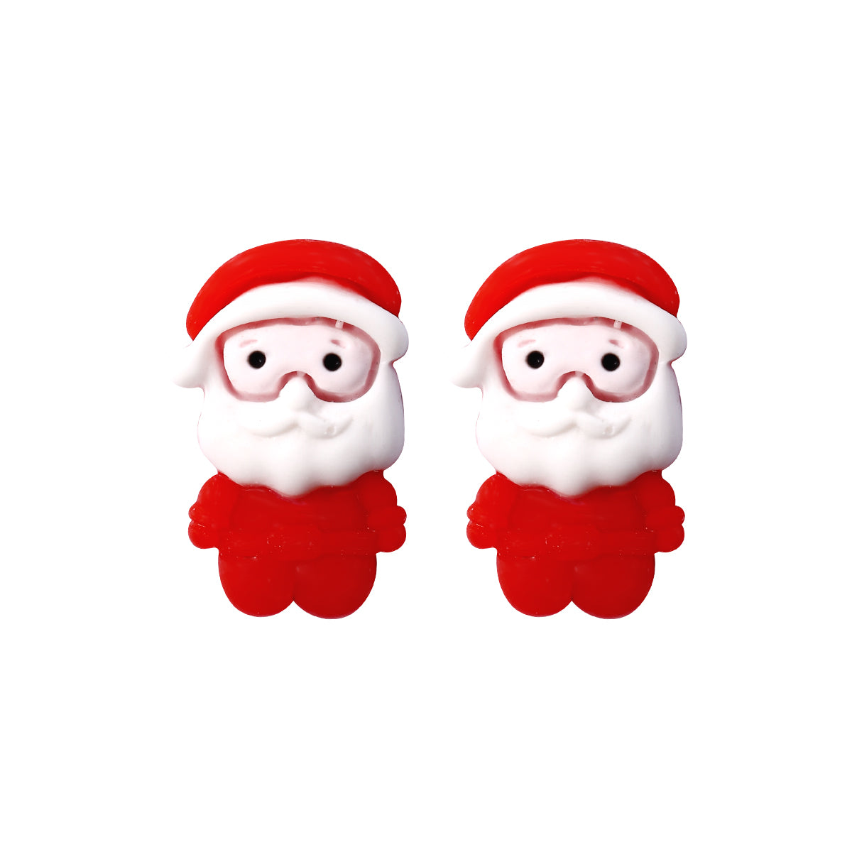 1 Pair Cute Christmas Tree Santa Claus Christmas Socks Three-dimensional Arylic Synthetic Resin Ear Studs