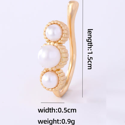 1 Piece Simple Style Solid Color Plating Inlay Copper Zircon Gold Plated Ear Cuffs