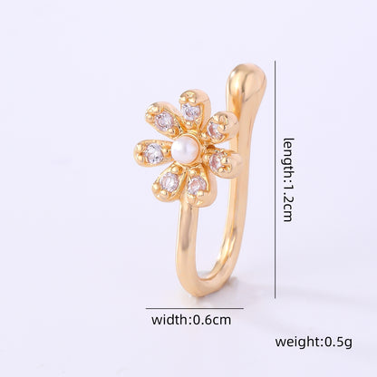 1 Piece Simple Style Solid Color Plating Inlay Copper Zircon Gold Plated Ear Cuffs