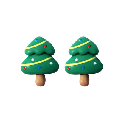 1 Pair Cute Christmas Tree Santa Claus Christmas Socks Three-dimensional Arylic Synthetic Resin Ear Studs