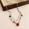 Sweet Heart Shape Flower Alloy Plating Women's Necklace