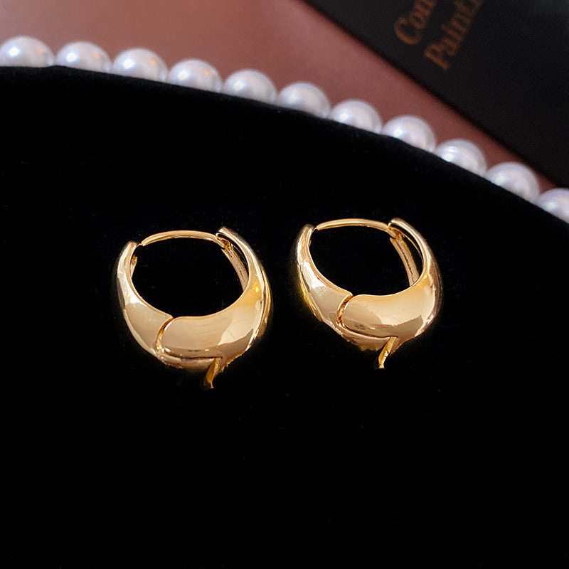 1 Pair Retro Commute Cross Oval Heart Shape Plating Copper Earrings