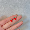 1 Pair Simple Style Commute Heart Shape Crown Bow Knot Enamel Alloy Ear Studs