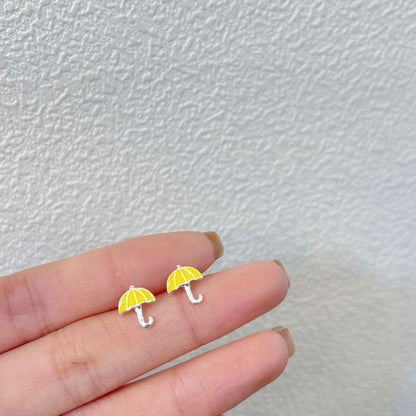 1 Pair Simple Style Commute Heart Shape Crown Bow Knot Enamel Alloy Ear Studs