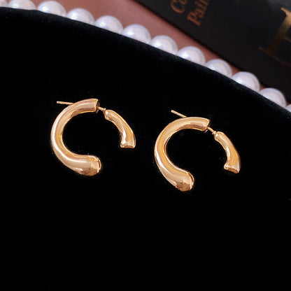 1 Pair Retro Commute Cross Oval Heart Shape Plating Copper Earrings