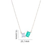 Vacation Sweet Color Block Square Titanium Steel Copper Zircon Pendant Necklace In Bulk