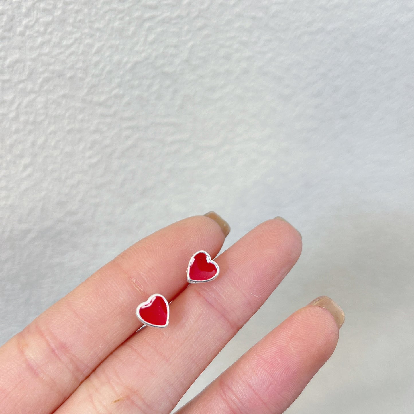 1 Pair Simple Style Commute Heart Shape Crown Bow Knot Enamel Alloy Ear Studs