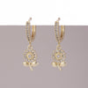 1 Pair Ig Style Heart Shape Smiley Face Flower Plating Hollow Out Inlay Copper Zircon Drop Earrings