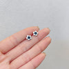 1 Pair Simple Style Commute Heart Shape Crown Bow Knot Enamel Alloy Ear Studs