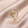 Simple Style Butterfly Fish Tail Copper Inlay Zircon Rings