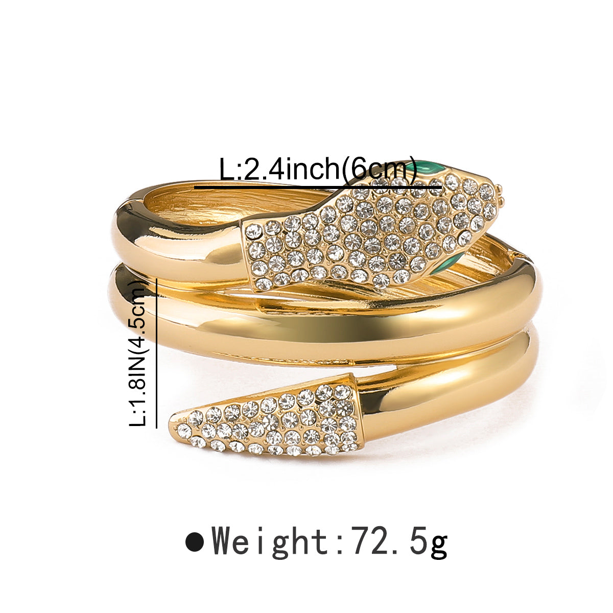 Modern Style Simple Style Snake Alloy Inlay Rhinestones Women's Bangle