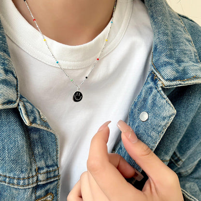 Simple Style Smiley Face Copper Pendant Necklace