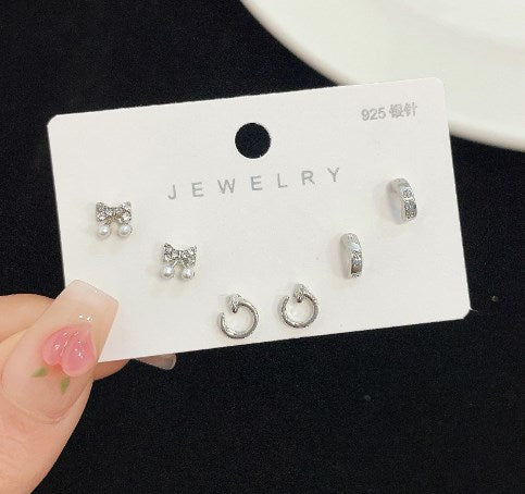 3 Pairs Fashion Geometric Alloy Plating Women's Ear Studs