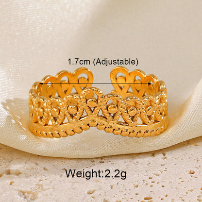 Stainless Steel 18K Gold Plated Simple Style Classic Style Solid Color Plating Open Rings