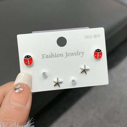 3 Pairs Fashion Geometric Alloy Plating Women's Ear Studs