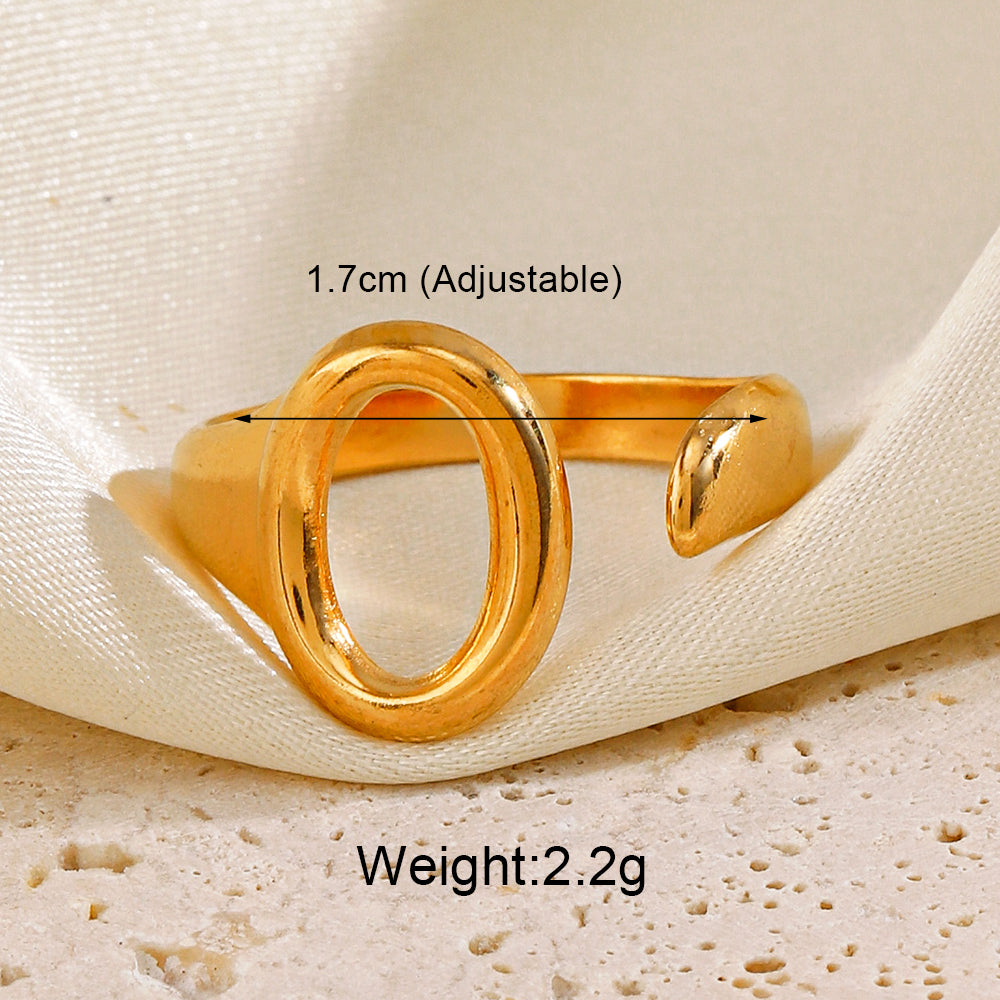 Stainless Steel 18K Gold Plated Simple Style Classic Style Solid Color Plating Open Rings