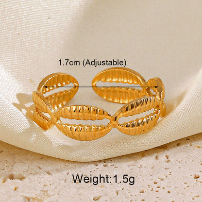 Stainless Steel 18K Gold Plated Simple Style Classic Style Solid Color Plating Open Rings