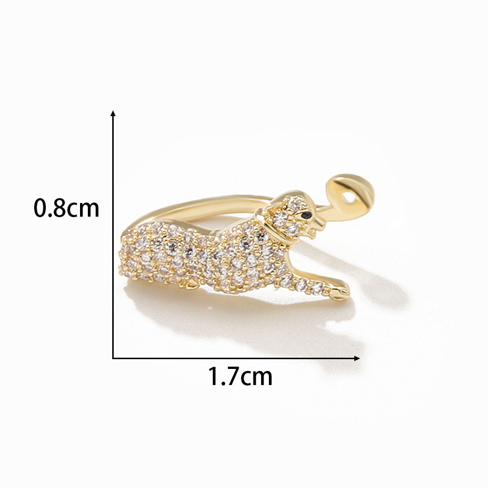 1 Piece Fashion Rabbit Fox Copper Plating Zircon Ear Clips