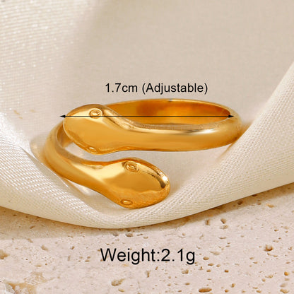 Stainless Steel 18K Gold Plated Simple Style Classic Style Solid Color Plating Open Rings