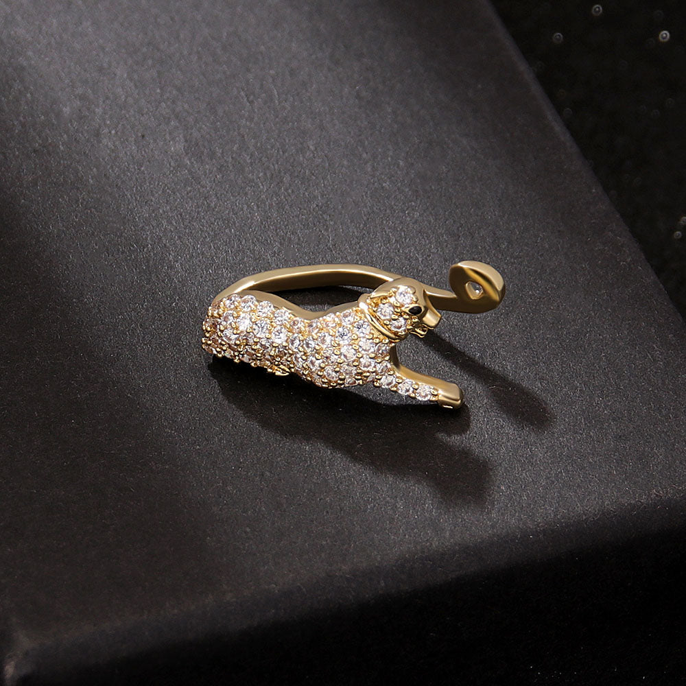 1 Piece Fashion Rabbit Fox Copper Plating Zircon Ear Clips