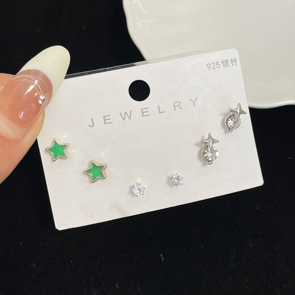 3 Pairs Fashion Geometric Alloy Plating Women's Ear Studs