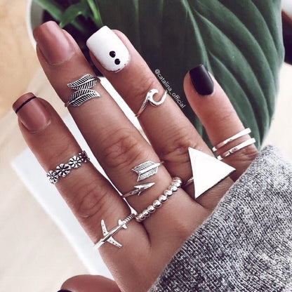 1 Set Simple Style Butterfly Metal Irregular Plating Women's Rings