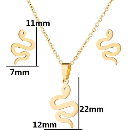 1 Set Simple Style Snake Stainless Steel Titanium Steel Plating Jewelry Set