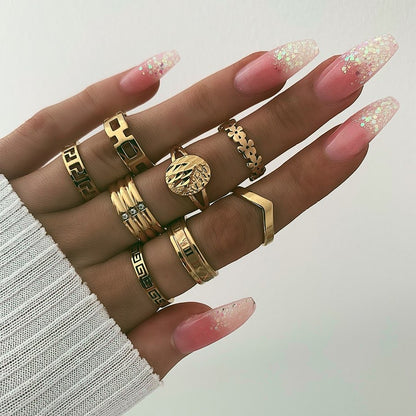 1 Set Simple Style Butterfly Metal Irregular Plating Women's Rings