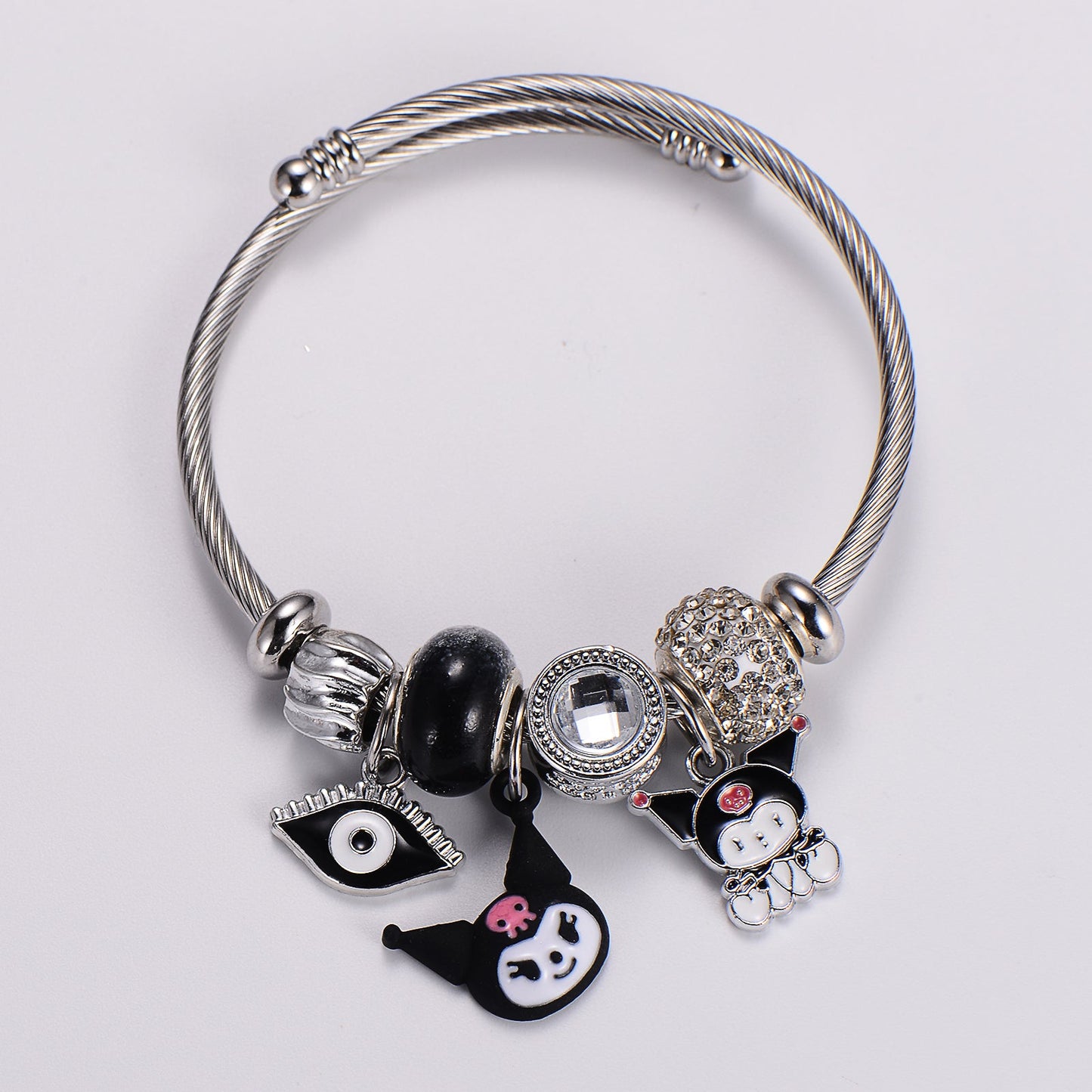 Stainless Steel Casual Elegant Heart Shape Bangle