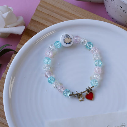 Cartoon Style Bear Unicorn Crown Beaded Alloy Plating Kid's Bracelets